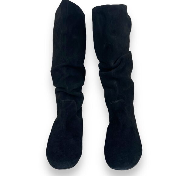 Steve Madden Boots Womens 10 Black Suede Flat Tianna Slouchy Buccaneer Y2K - Picture 5 of 11